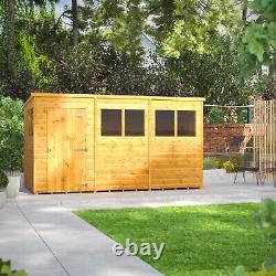 Shed Power Pent Garden Sheds Wooden Workshop Sizes 10x4 to 14x8