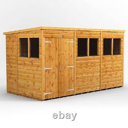 Shed Power Pent Garden Sheds Wooden Workshop Sizes 10x4 to 14x8