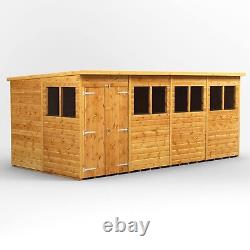 Shed Power Pent Garden Sheds Wooden Workshop Sizes 16x4 to 20x8