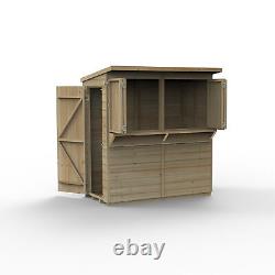 Shiplap PTR 6x3 Pent Wooden Garden Bar Shed with Shutters & Solid T&G Floor