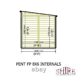 Shire Pent 8x6 12mm interlock Clad wooden Shed