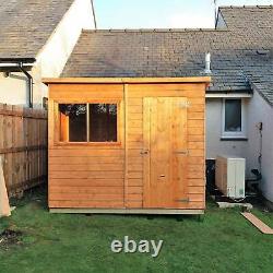 Shire Pent 8x6 12mm interlock Clad wooden Shed