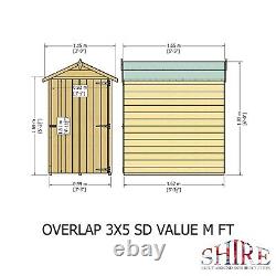 Shire Value Overlap 3x5 Wooden shed