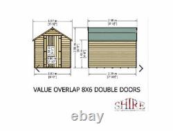 Shire Value Overlap 8x6 Double Door Wooden shed