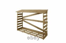Slatted Wooden Log Store Forest Large Timber Wood Store Pressure Treated