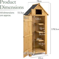 Small Garden Shed Slim Compact Wooden Outdoor Storage Lockable Door 6ft Christow