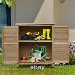 Small Wooden Garden Shed Outdoor Storage Unit Utility Tools Box Patio Cupboard