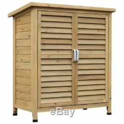 Small Wooden Shed Garden Double Door Storage Outdoor Tool Box Store Cabinet New