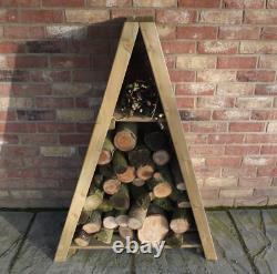 Small Wooden Wall Log Store Outdoor Garden Patio Log Store Shed Firewood Storage