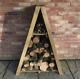 Small Wooden Wall Log Store Outdoor Garden Patio Log Store Shed Firewood Storage