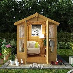 Stylish Sturdy Traditional Summer House Patio Outdoor Garden Wooden Shed 7 x 5