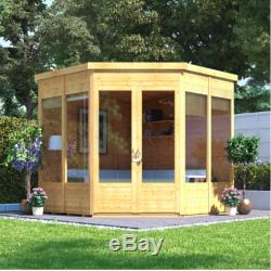 Summer House 7x7' Corner Garden Sheds Play Storage Outdoor Lodge Office Wooden
