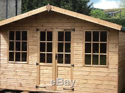 Summer House Garden Room 12X10ft Man Cave Wooden Workshop Shed free fitting