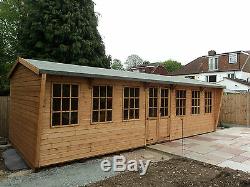 Summer House Garden Room 12X10ft Man Cave Wooden Workshop Shed free fitting