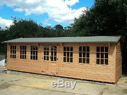 Summer House Garden Room Man Cave 25x10ft Workshop Shed free fitting
