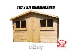 Summer Shed Garden Shed/summer House With +1ft Overhang High Quality Timber