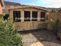 Summerhouse Shed Log Cabin Tanalised Wooden Apex Garden Room Office Man Cave