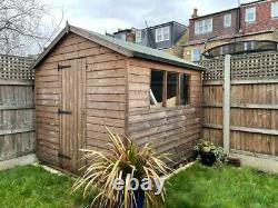 Superior Apex Garden Shed, Redwood, 2.4m x 2.4m (8' x 8'), immaculate condition