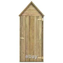 Tall Garden Shed Slim Compact Wooden Outdoor Tool Storage Cabinet Lockable Door