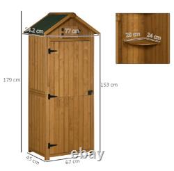 Tall Garden Shed Wooden Narrow Cabinet Tool Storage Box Slim Cupboard Shelter