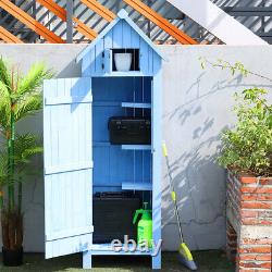 Tall Slim Wooden Garden Shed Storage Cupboard Outdoor Tools House Wood Cabinet