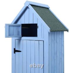 Tall Slim Wooden Garden Shed Storage Cupboard Outdoor Tools House Wood Cabinet