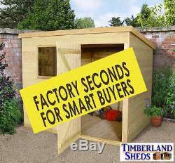Tanalised Seconds Pent Garden Sheds Hut Treated Timber Wooden Shed T^G