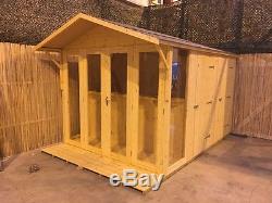The 8ft X 12ft Deluxe Garden Bar/summerhouse With Shed, T&g
