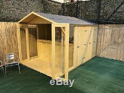 The 8ft X 12ft Deluxe Garden Bar/summerhouse With Shed, T&g