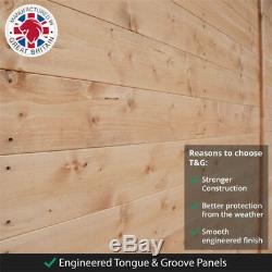 Tongue & Groove Wooden Garden Shed Double Door Apex Premium Roof Floor Felt