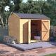 Tongue & Groove Wooden Workshop Garden Shed Double Door Reverse Apex Roof