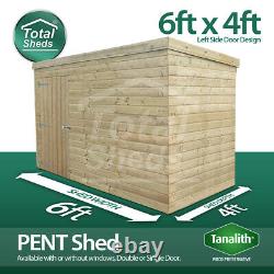 Total Sheds Garden Pent Shed Pressure Treated Tanalised Wooden T&G Timber