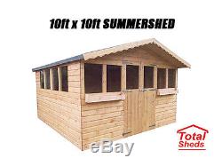 Total Summer Shed Garden Shed/summer House With 1ft Overhang High Quality Timber