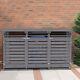 Triple 240L Wheelie Bin Store Wooden Waste Bins Storage Hide Shed Outdoor Garden