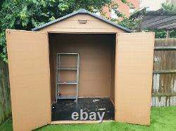 Used Plastic Brown 5.9ft x 4.10ft Garden Shed with Window