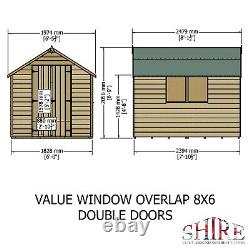 Value Overlap 8x6 Double Door Wooden shed with Window