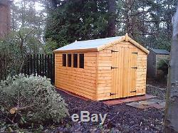 WOODEN GARDEN SHED 10X8 13MM T/G 2X2 CLS FRAME 1 THICK FLOOR