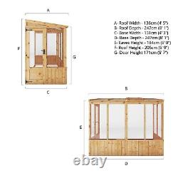 WOODEN LEAN TO GREENHOUSE GARDEN SHED PENT TIMBER POTTING SHEDS PENT 8FT 4FT 8x4