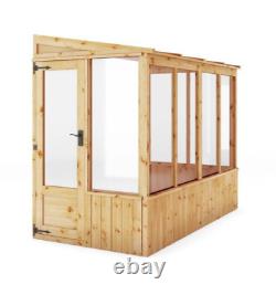 WOODEN LEAN TO GREENHOUSE GARDEN SHED PENT TIMBER POTTING SHEDS PENT 8FT 4FT 8x4