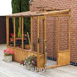 WOODEN LEAN TO GREENHOUSE GARDEN SHED PENT TIMBER POTTING SHEDS PENT 8FT 4FT 8x4