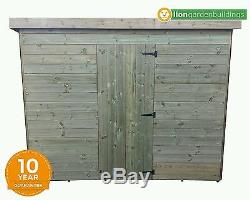 WOODEN SHIPLAP T & G PRESSURE TREATED 7 x 6 GARDEN PENT SHED EASY ASSEMBLY
