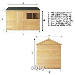 Waltons 10x6 Garden Shed Wooden Reverse Apex Overlap Window Storage Shed 10ft6ft