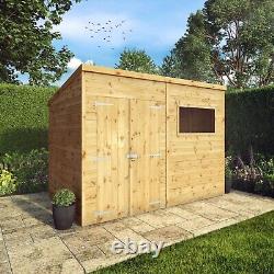 Waltons 10x6 Wooden Garden Shed Shiplap Pent Storage Shed Double Doors 10ft 6ft