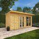 Waltons 14' x 6' Wooden Tongue & Groove Pent Garden Summerhouse with Side Shed