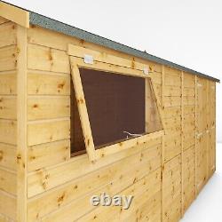 Waltons 14x10 Wooden Garden Shed Workshop Shiplap Reverse Apex Storage 14ft 10ft
