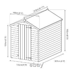 Waltons 7x5 Wood Garden Shed Overlap Apex Single Door Windowless Storage 7ft 5ft