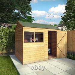 Waltons 8x6 Garden Shed Wooden Reverse Apex Overlap Windows Storage Shed 8ft 6ft