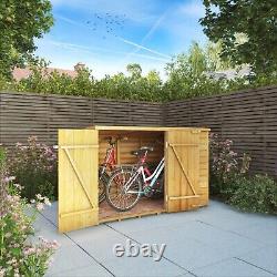 Waltons Bike Store Overlap Pent Wooden Garden Storage Shed Double Door 4x6 4ft