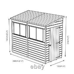 Waltons Premium Shiplap Modular Pent T&G Wooden Garden Storage Shed 8x4 8ft 4ft