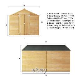Waltons Refurbished 12 x 8 Overlap Double Door Apex Windowless Wooden Shed
